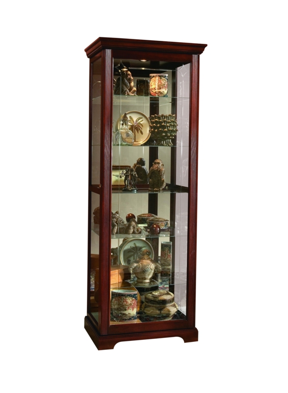 Wood Display Cabinet with Glass Doors