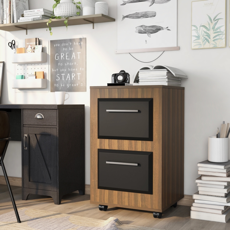 Two-Drawer File Cabinet with Wheels