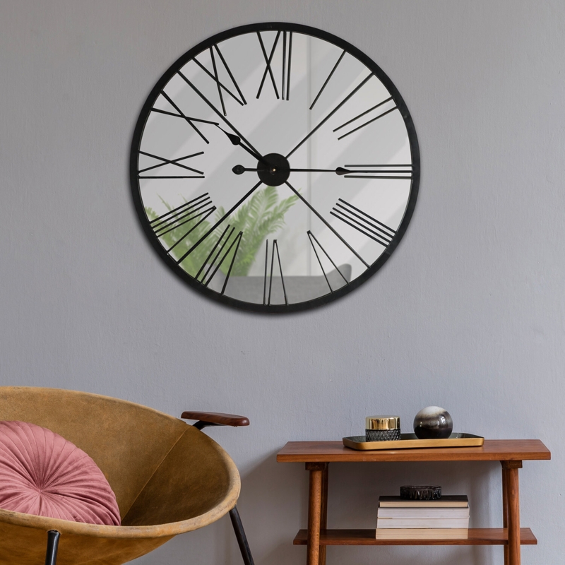 Acrylic Mirror Roman Iron Clock
