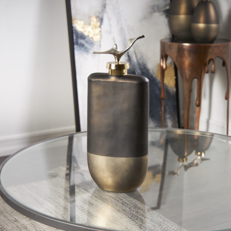 Color Block Decorative Glass Jar