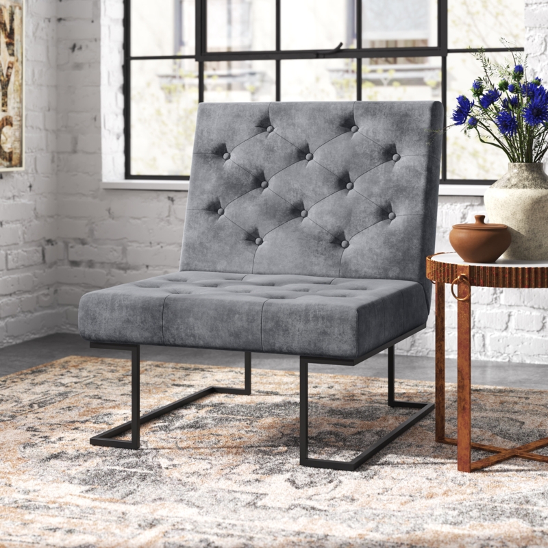 Tufted Velvet Slipper Chair