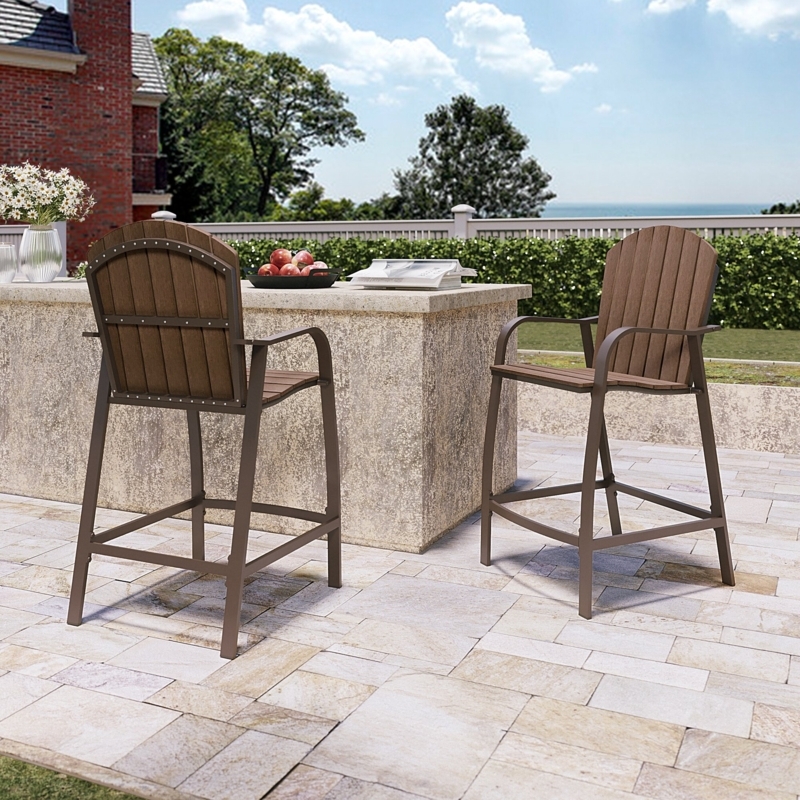 Aluminum and Polywood Bar Stool Set