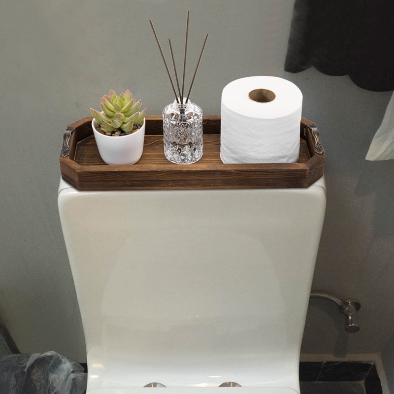 Rectangular Rustic Brown Wood Vanity Tray