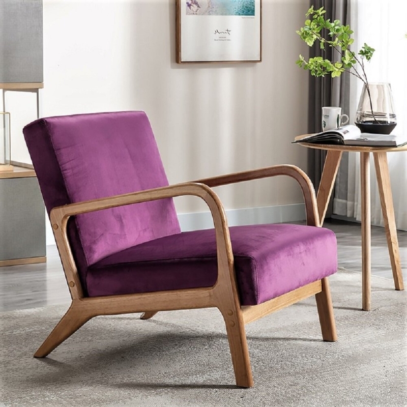 Mid-Century Modern Accent Chair with Open-Framed Arms