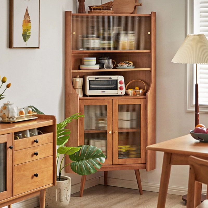 Solid Wood Corner Wine Cabinet