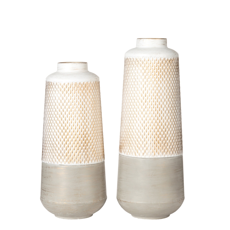 Modern Farmhouse Metal Vase Set