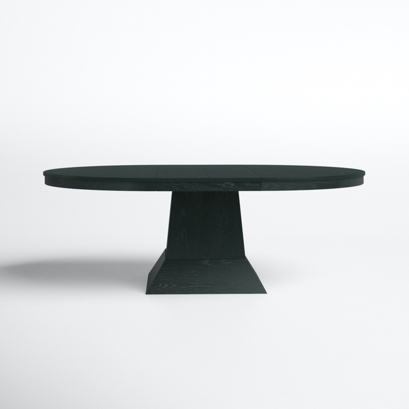 Extendable Black Oak Dining Table