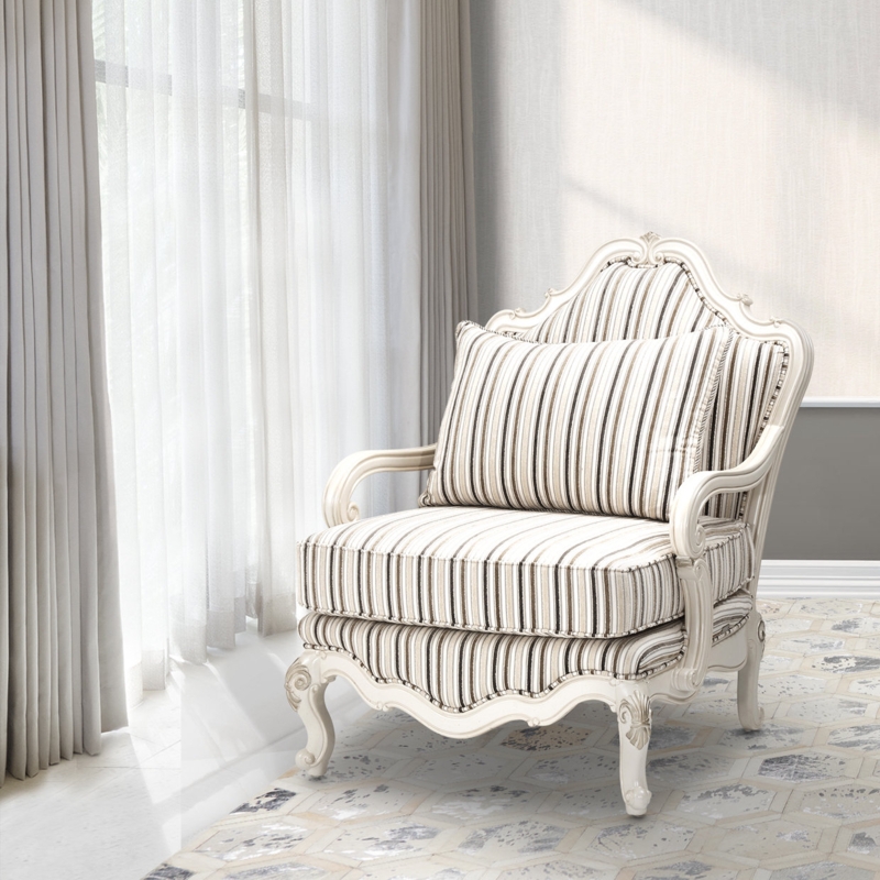 Bergere Wood Chair with Cushions