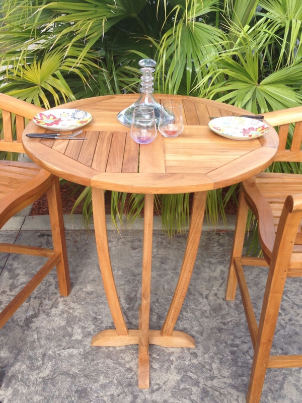 Teak Square Bar Table with Rugged Construction