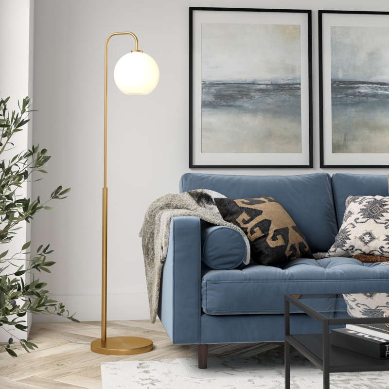 Mid-Century Modern Floor Lamp with Curved Design