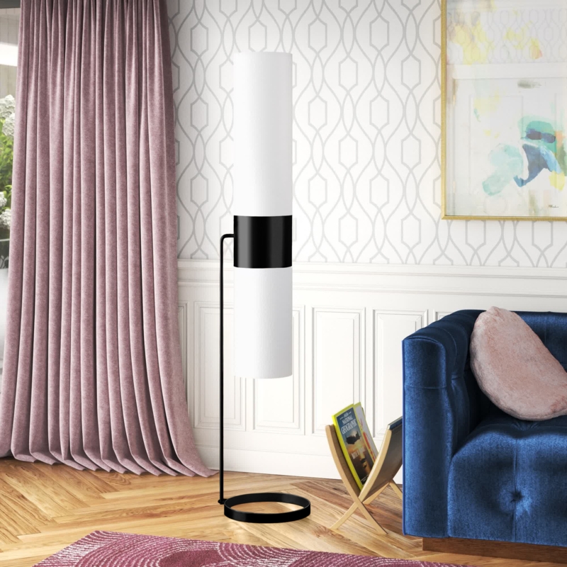 Dual-Light Cylindrical Floor Lamp
