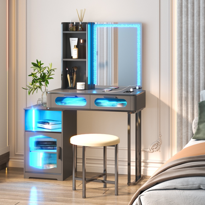 LED Vanity Table with Jewelry Organizer