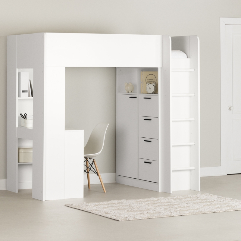 Unisex Bunk Bed with Desk and Storage