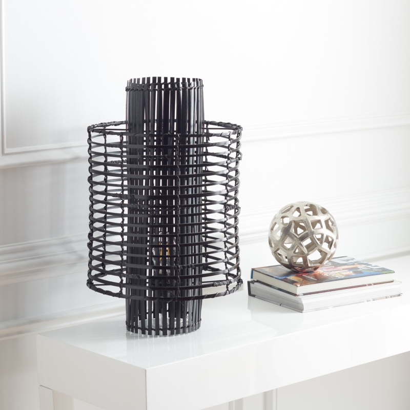 Bamboo Lantern-Style Table Lamp