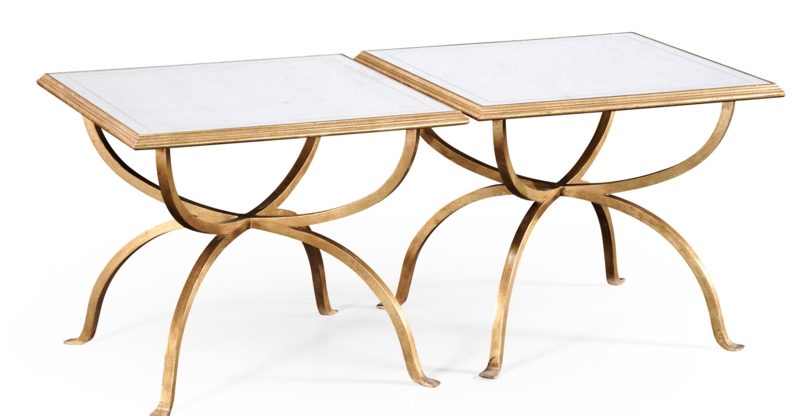 Contemporary Wrought Iron Coffee Table Set