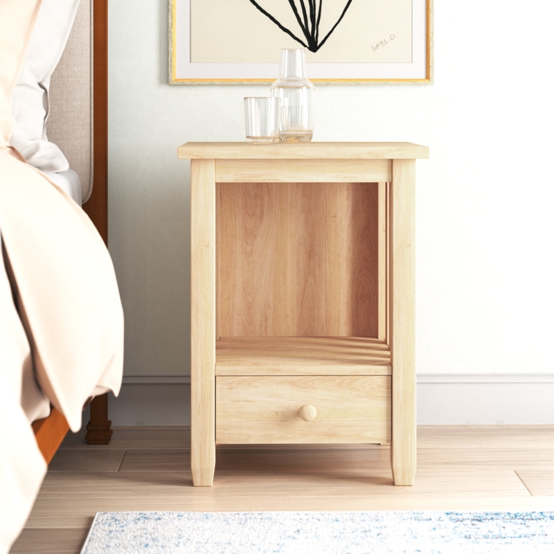 Mission-Style End Table with Drawer and Shelf