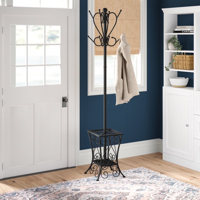 Coat Rack and Umbrella Holder Combo