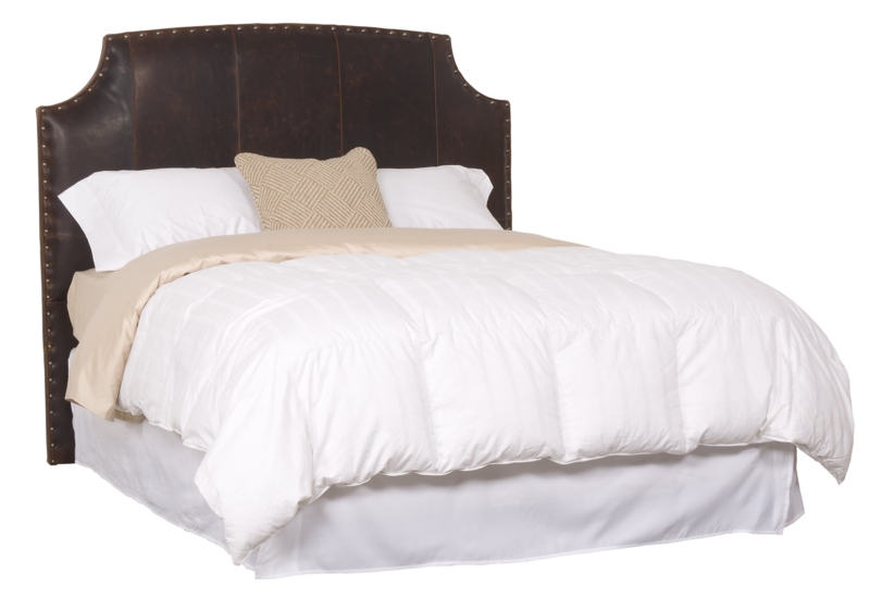 Leather Queen Headboard with Nail Head Detailing