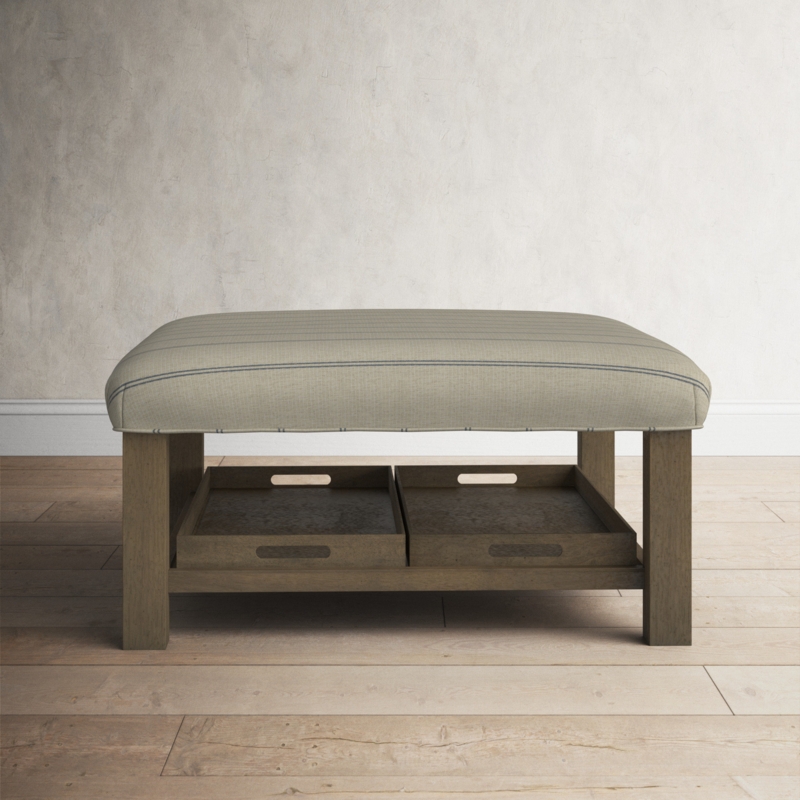 Generously Scaled Cocktail Ottoman with Trays