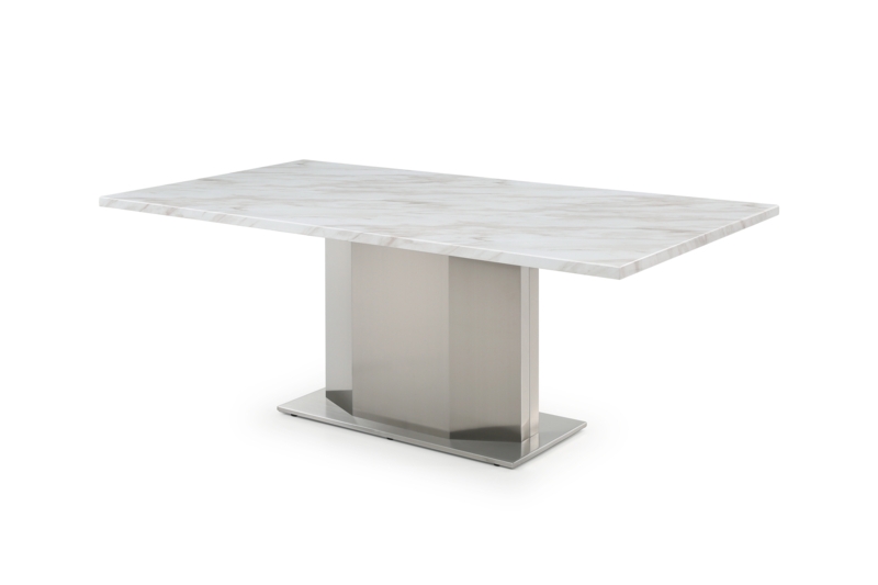 Marble Top Dining Table with Stainless Steel Base