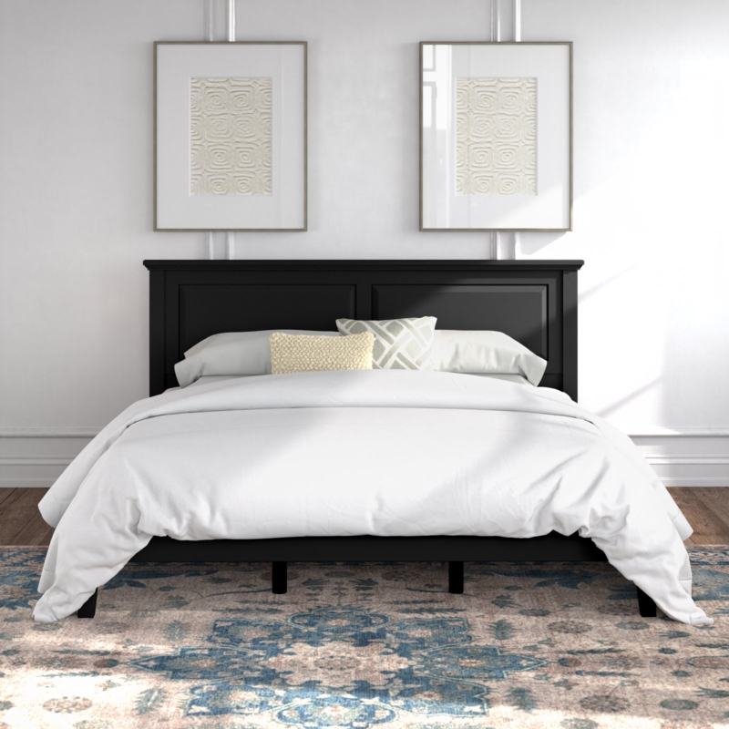 Classic Oak Bed with Prominent Headboard