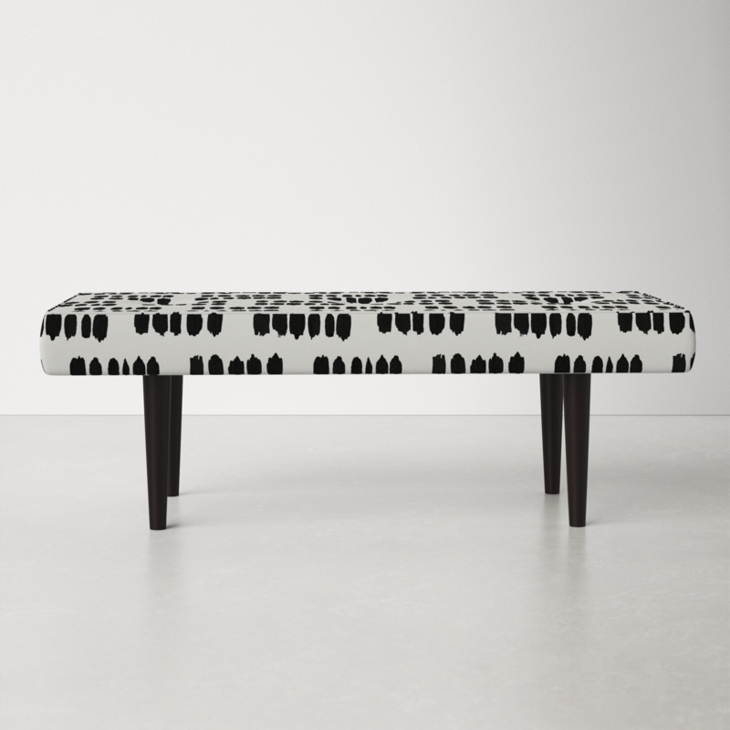 Mid-Century Tufted Upholstered Bench