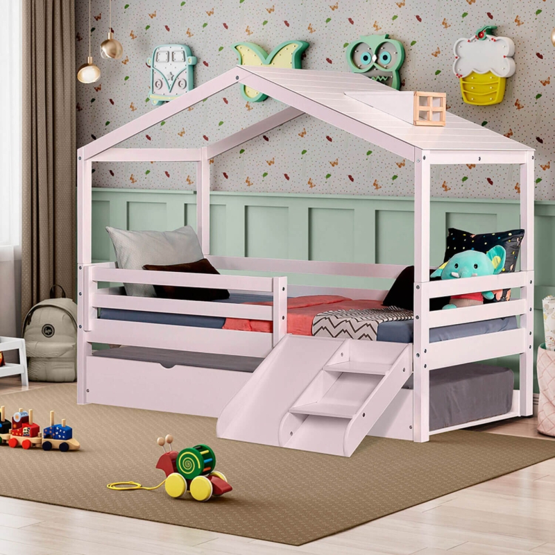 House-Shaped DayBed with Slide and Trundle