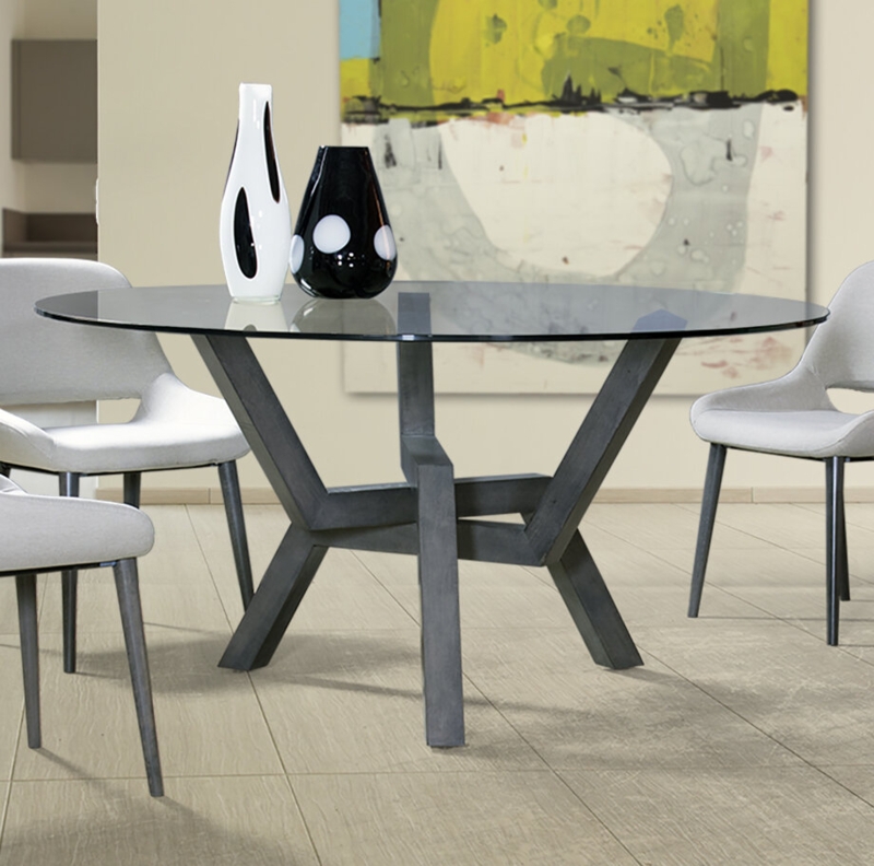 Glass-Top Sculptural Dining Table