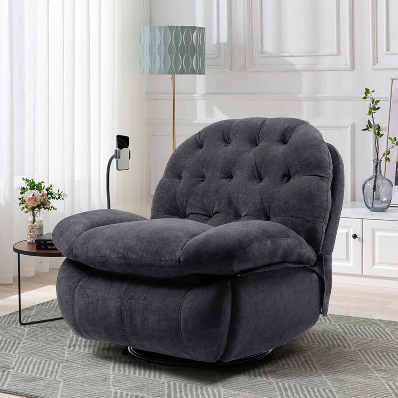 Upholstered Recliner Chair with Massage