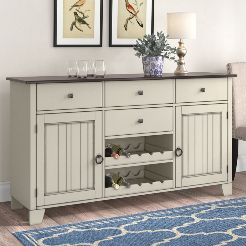 Coastal-Inspired Sideboard with Wine Storage