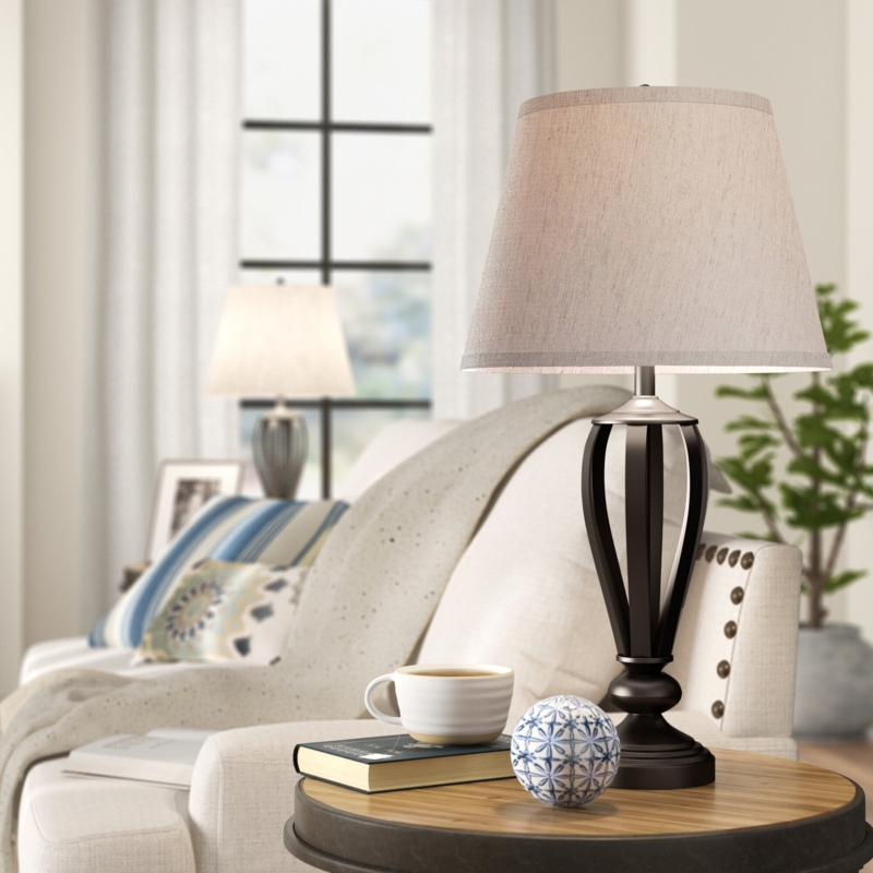 Openwork Metal Table Lamp Set