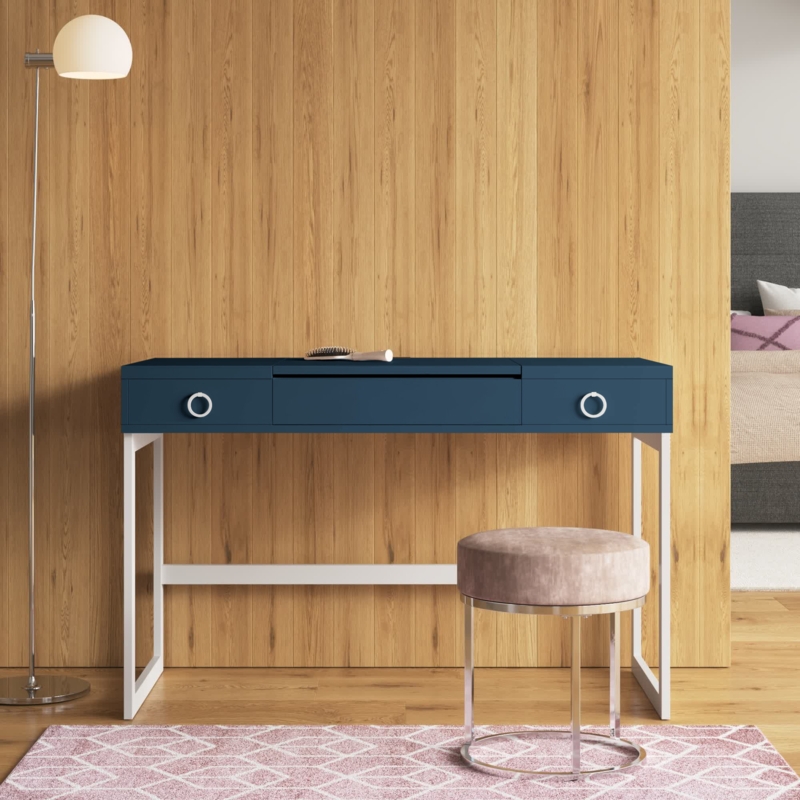 Fold-Down Mirror Makeup Vanity