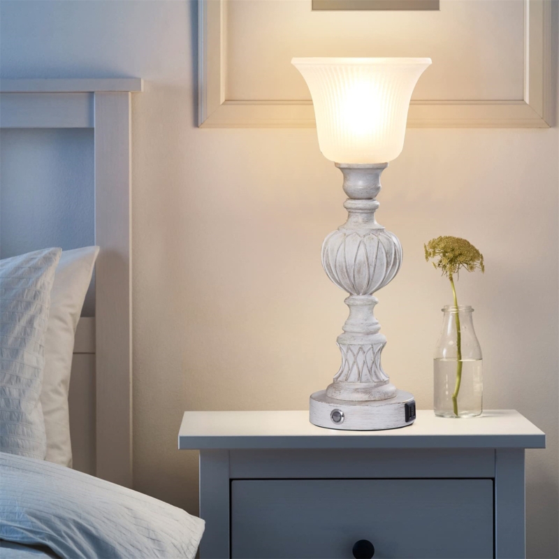 Country Style Glass Table Lamp
