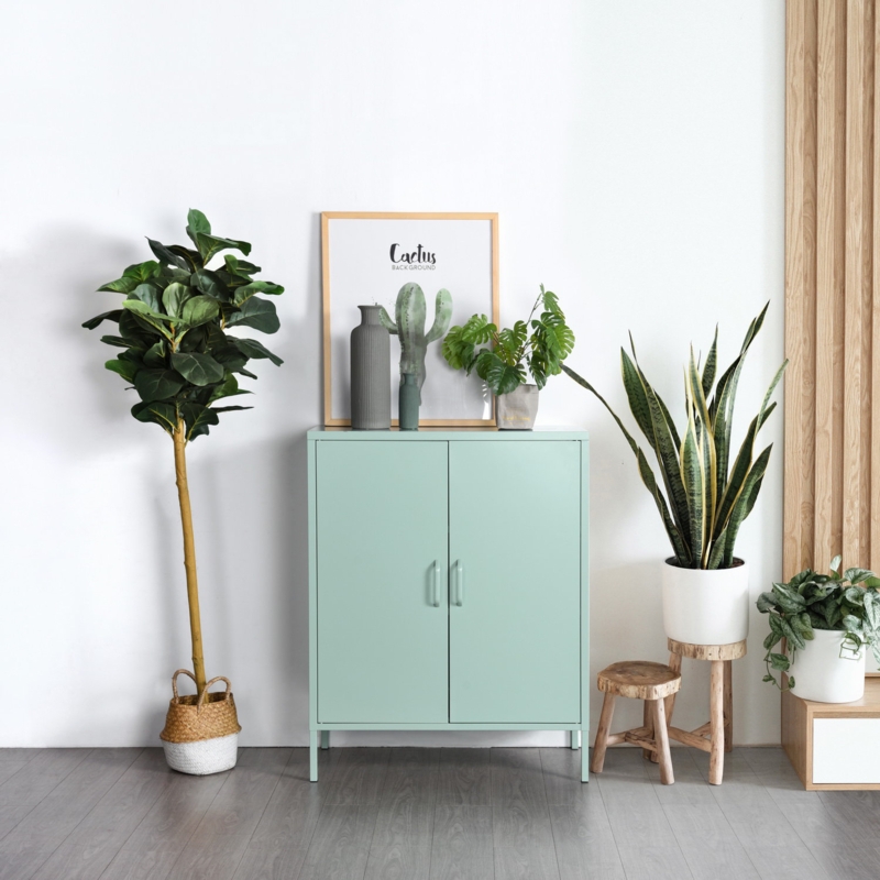 Metal Locker Cabinet with 1 Door & 3 Shelves