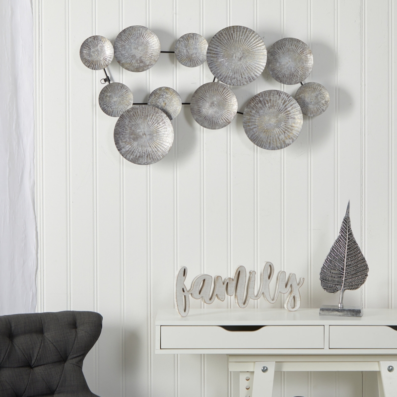 Galvanized Textured Plates Antique Wall Art