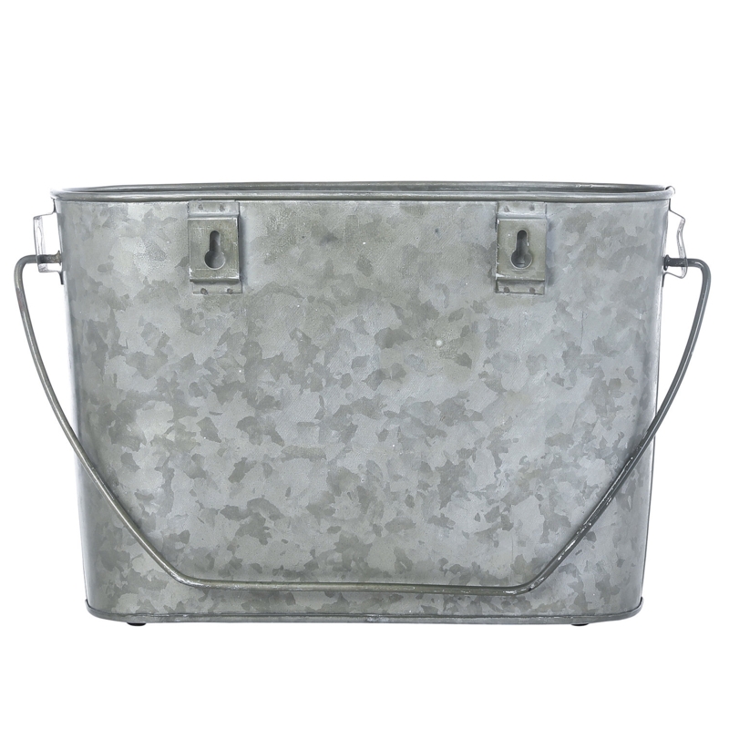 Galvanized Metal Bucket Magazine Organizer Bin