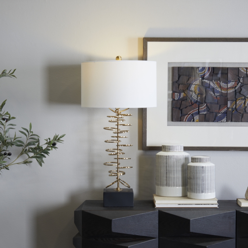 Opulent Gold Metal Table Lamp