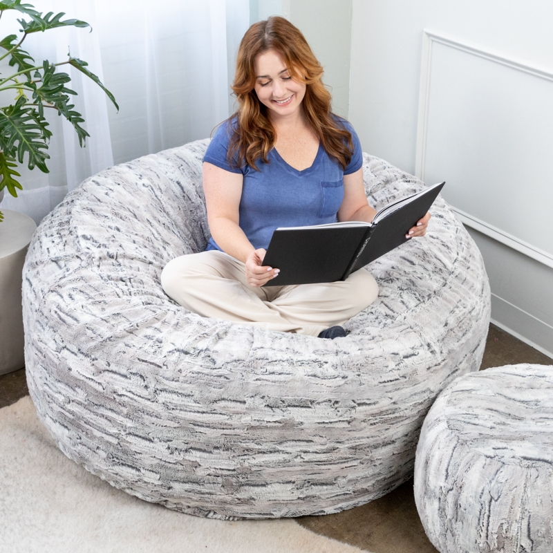 Faux Fox Fur Bean Bag 5'