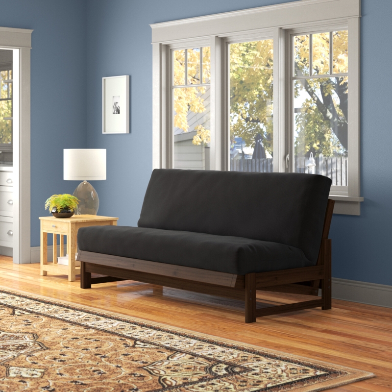 Classic Hardwood Futon with Space-Saving Design