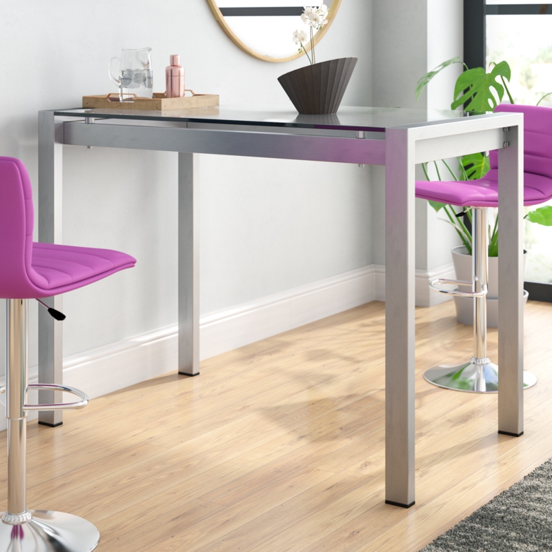 Counter-Height Dining Table with Glass Surface