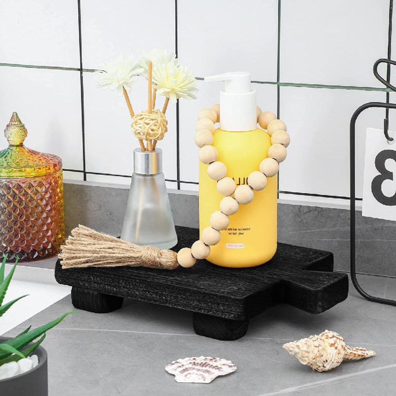 Wooden Kitchen Sink Soap Tray with Blessing Beads