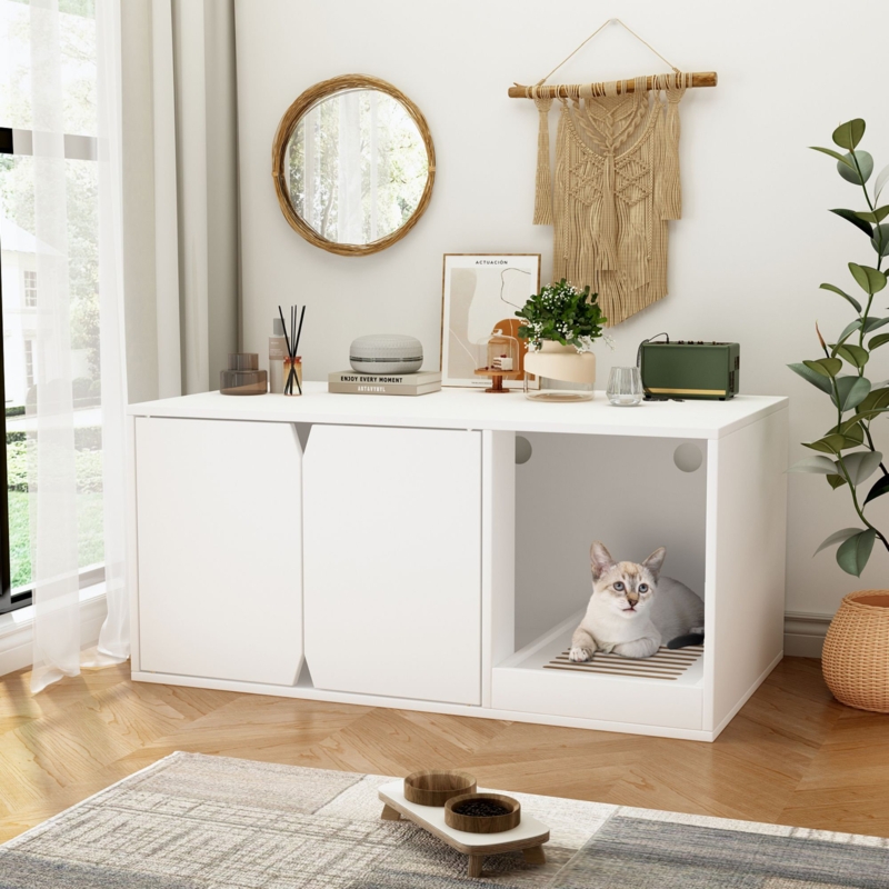 Furniture Litter Box Enclosure with Storage