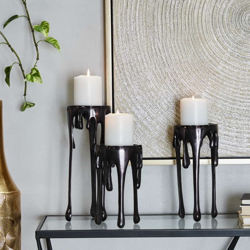 Radiant Aluminum Candle Holder Set
