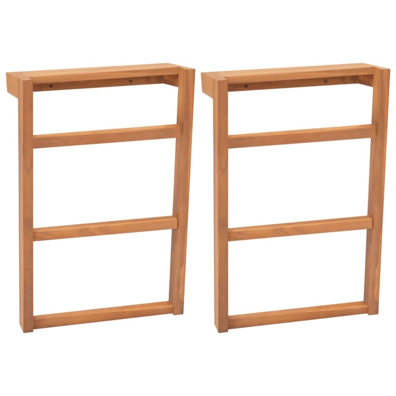 Rustic Teak Wood Towel Rack