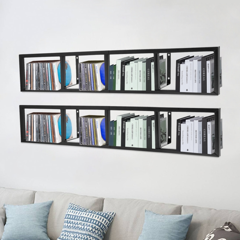 Sleek Metal Wall-Mounted CD Rack