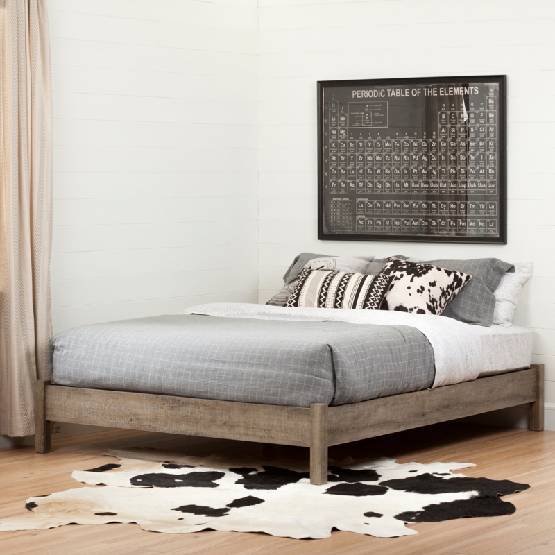 Farmhouse-Style Bed Frame with Under-Bed Storage