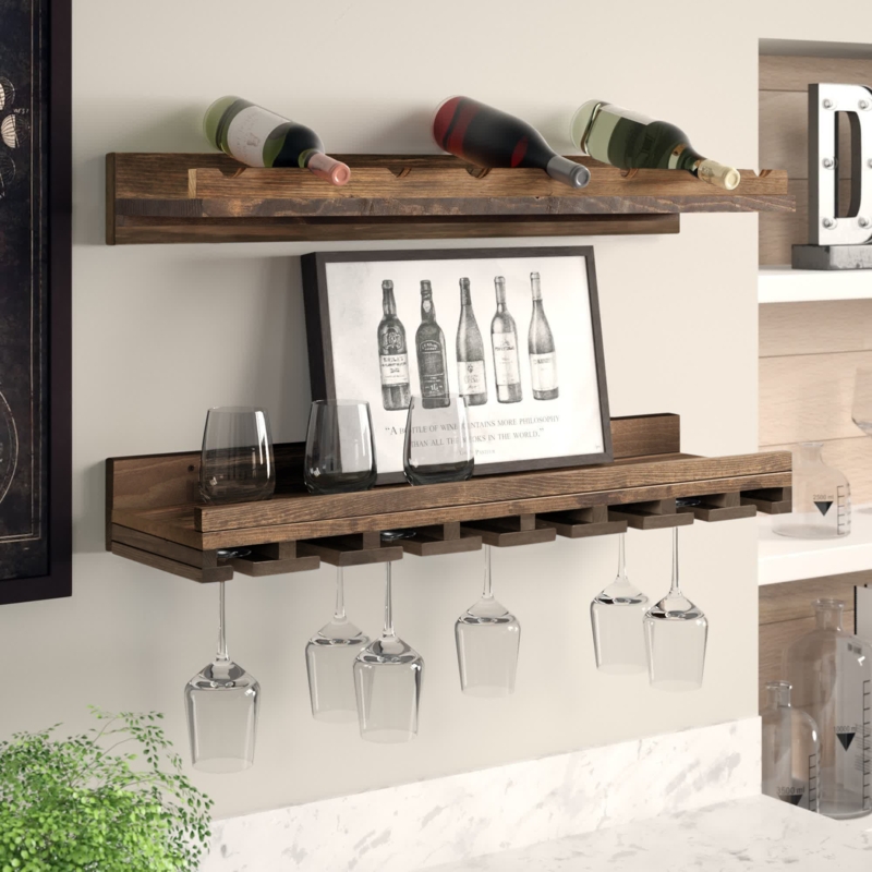 Wall-Mounted 2-Piece Wine Racks Set