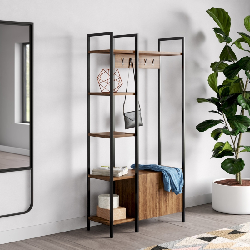 Sleek Hall Tree with Shoe Storage
