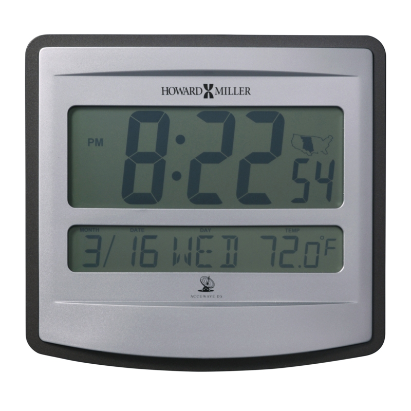 Radio-Controlled Digital Wall Clock with Two-Tone Finish