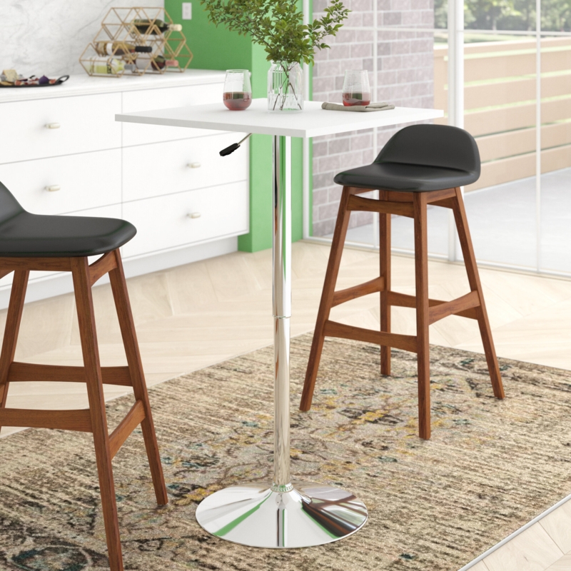 Contemporary Wood and Metal Pub Table